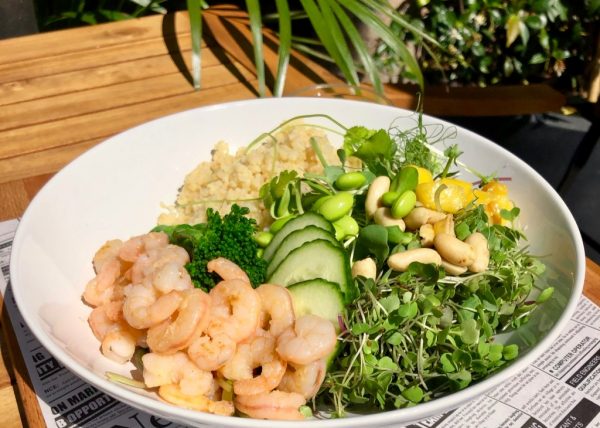 Superfood.Garden Bowl with Gambas